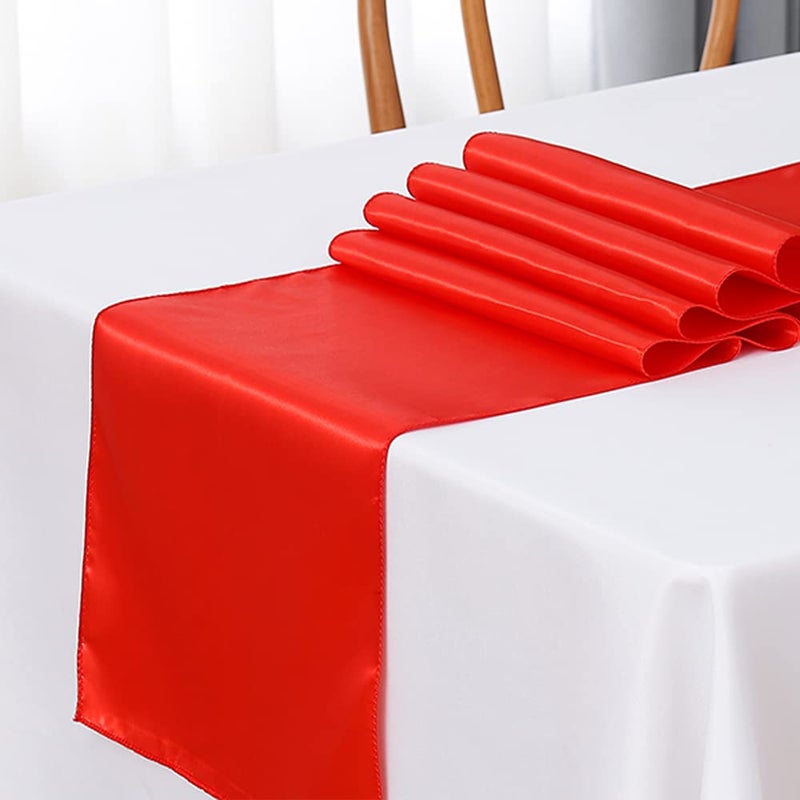 SINSSOWL Pack of 50 Satin Red Chair Sashes for Wedding - SINSSOWL Chair Bows 7x108 Inches Chairs Ribbons Fitting Birthday Party Anniversary Bridal Shower Events Decorations - Image 2