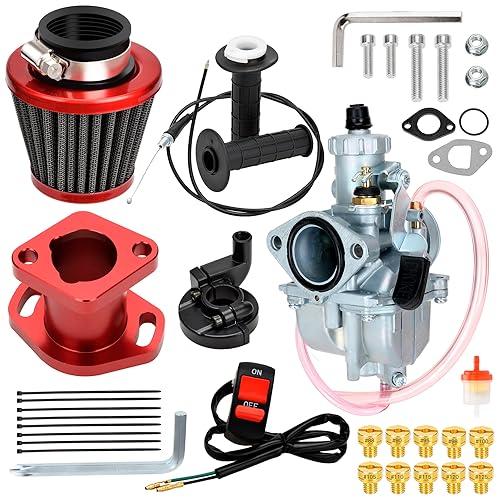 FVRITO VM22 26mm Carburetor Throttle Assembly Main Jets Kit for Predator 212cc 224cc 196cc Non Hemi Coleman CT200U BT200X Mini Bike KT196 Go Kart 65HP GX160 Clone Engine Baja MB200 Performance Parts