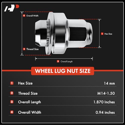 A-Premium M14-1.50 Wheel Lug Nuts Compatible with LS460 2007-2017 LC500 LC500h 2018-2020 LS600h 2008-2016 Front or Rear 5-PC Set - Image 2