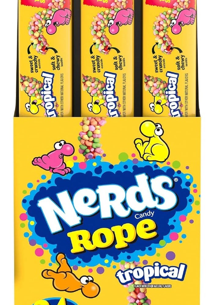 Nerds Sweet String Nerds Rope Candy, Tropical Flavor, 0.92 Ounce, Pack of 24 - Image 1