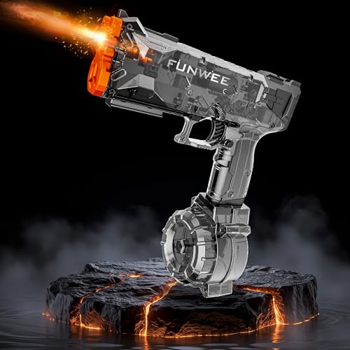 Funwee 2025 New Upgrade Electric Water Guns for Adult Kid Light Up Strongest Full Auto Watergun High Capacity 500 Water Blaster 2630 FT Range Powerful Classic Water Squirt Outdoor Pool Water Toy - Image 1