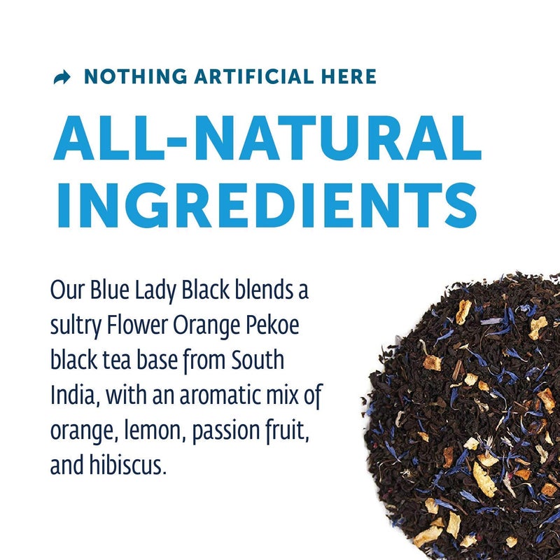 Zest Energy Tea Bags - Blue Lady Passion Fruit Black Tea - High Caffeine Tea for Morning Energy, Focus & Clarity - Natural Caffeinated Tea with 150mg Caffeine - 15Ct Box - Non-GMO & Keto Friendly - Image 5