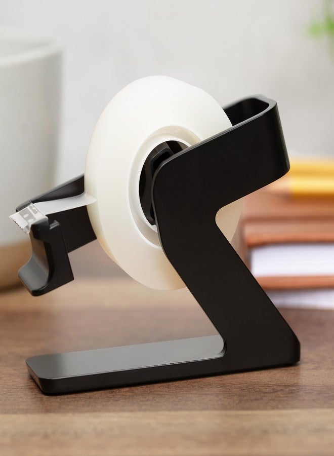 ELYPRO Modern Tape Dispenser for Office Desk - Elegant and Minimalist Design, Heavy Metal Made, Space-Saving, Perfect for Office & Home Use or as a Stylish Gift - Bonus Tape Roll Included (Black) - Image 5