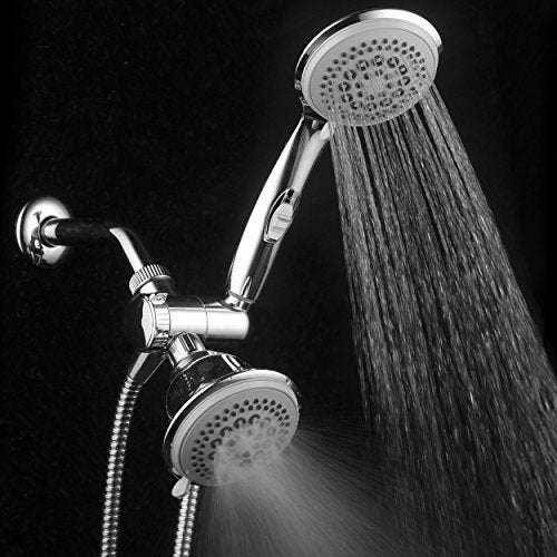 Hotel Spa PowerSpa Top American Brand High Pressure 3-way Luxury Overhead/Handheld Shower Head Combo with 63 Flow Settings, Water Saving Hand Pause Switch and Stainless Steel Hose - Image 5