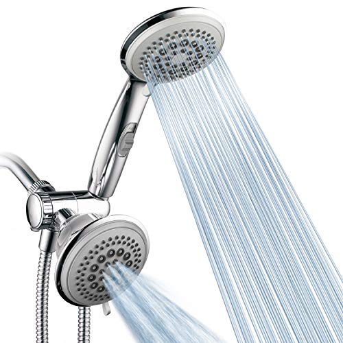 Hotel Spa PowerSpa Top American Brand High Pressure 3-way Luxury Overhead/Handheld Shower Head Combo with 63 Flow Settings, Water Saving Hand Pause Switch and Stainless Steel Hose - Image 1