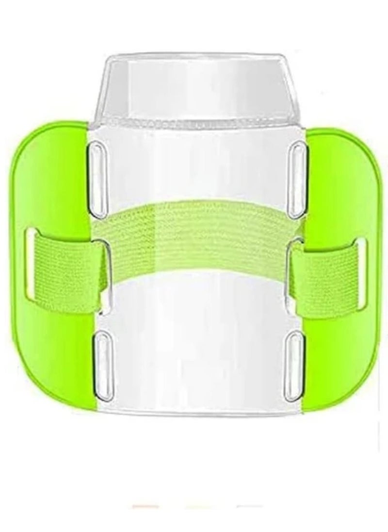 Vitacelli 5Pcs Arm Badge Holder, Color Armband Card Sleeve License Badge Holder Adjustable Arm ID Badge Holders for Emergency Workers Security Staff Doorman Warehouse Factory, Nurses, Medical Staff GREEN 