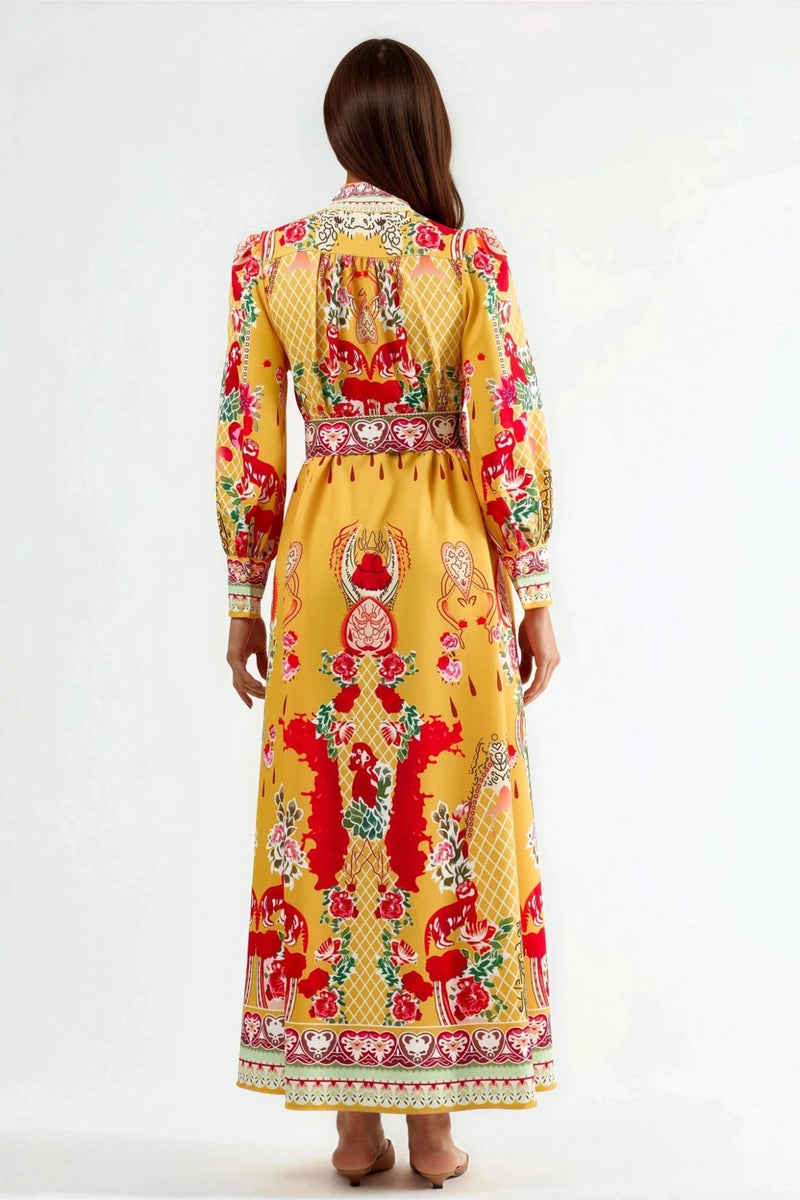 Jennyfer فستان ماكسي مزين بالأزهار بحزام - Image 3