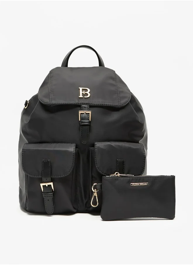 فلورا بيلا من شو إكسبرس Women Solid Backpack with Adjustable Straps and Detachable Pouch