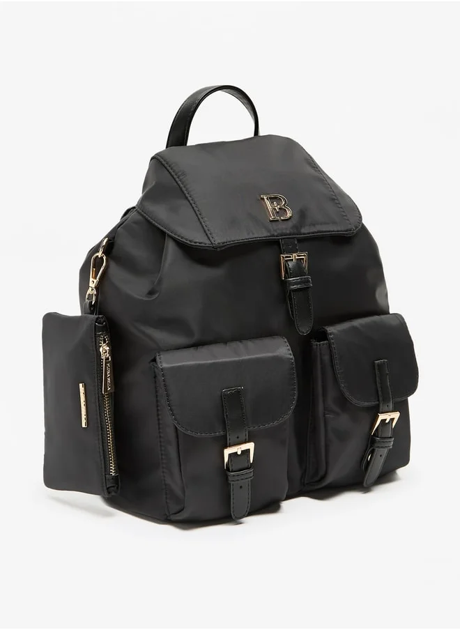 فلورا بيلا من شو إكسبرس Women Solid Backpack with Adjustable Straps and Detachable Pouch