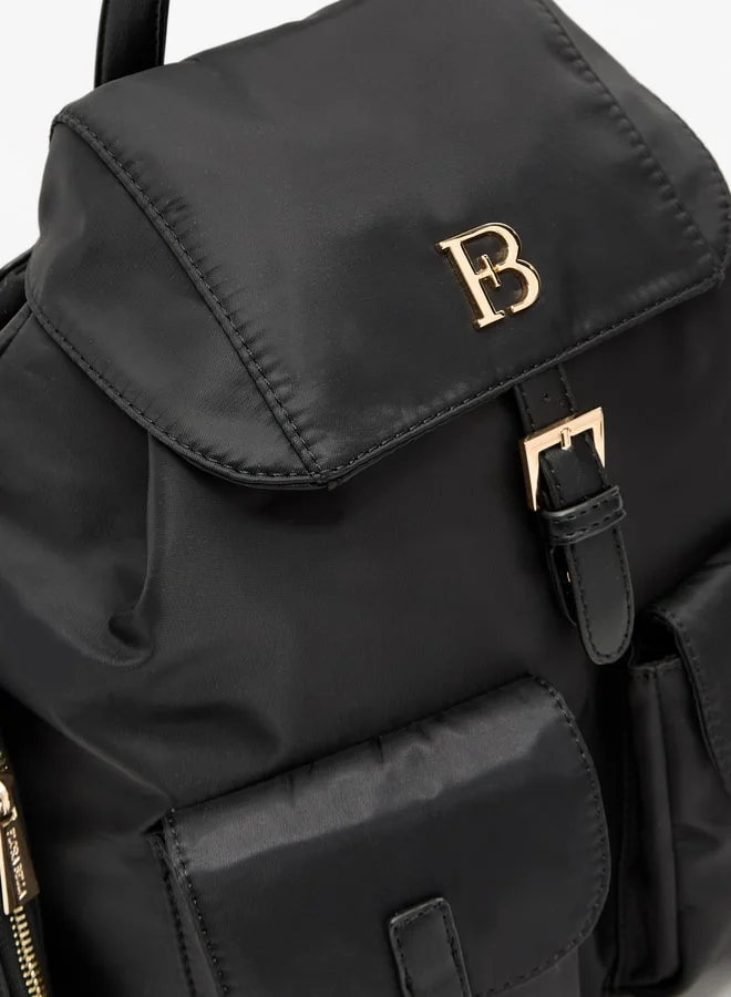Flora Bella By Shoexpress Women Solid Backpack with Adjustable Straps and Detachable Pouch