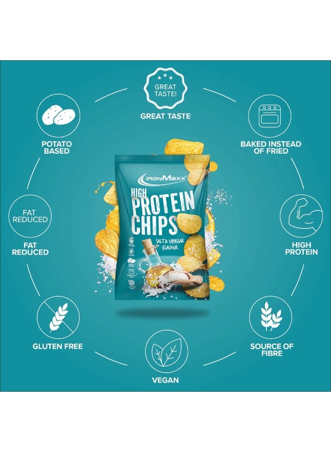 IronMaxx High Protein Potato Chips | 14 x 60g | Salt & Vinegar Flavour - Image 5