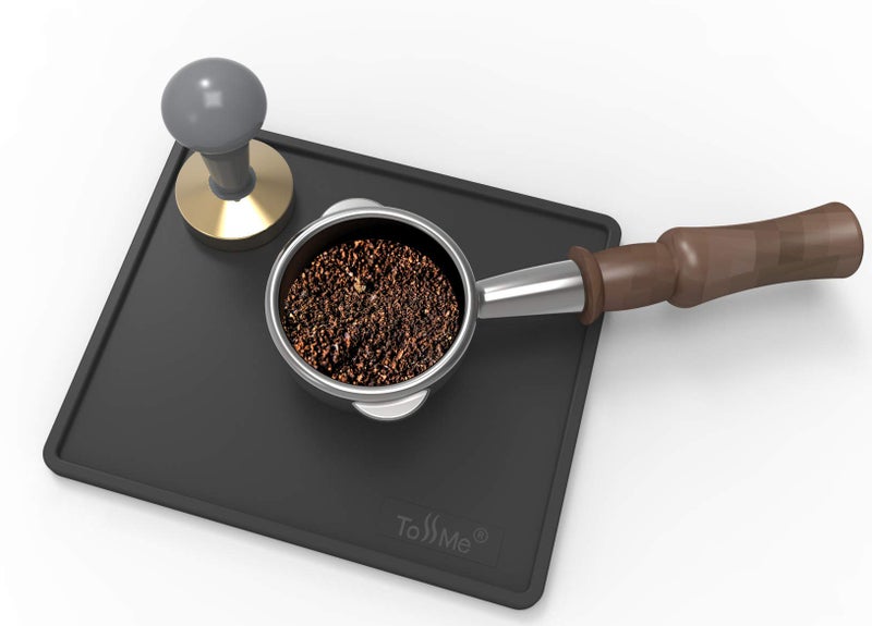 ToSSme Espresso Tamping Mat I 6X7 Inch Food Safe Silicone Coffee Tamper Mat I Portafilter Mat For Baristas I Coffee Tamp Mat I Waterproof, Heat Resistant Tamping Pad and Tamp Station TM-CO05 Black - Image 3