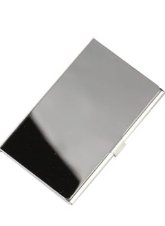 T NEWFUN Slim Business Card Case for Men & Women, Pocket Metal Case, Professional Stainless Steel Card Case for Business Cards, Slim Purse Name Card Holders  Buckle Style Shut, Mirror  - Image 1