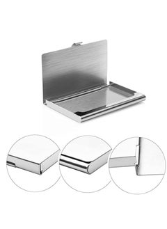 T NEWFUN Slim Business Card Case for Men & Women, Pocket Metal Case, Professional Stainless Steel Card Case for Business Cards, Slim Purse Name Card Holders  Buckle Style Shut, Mirror  - Image 2