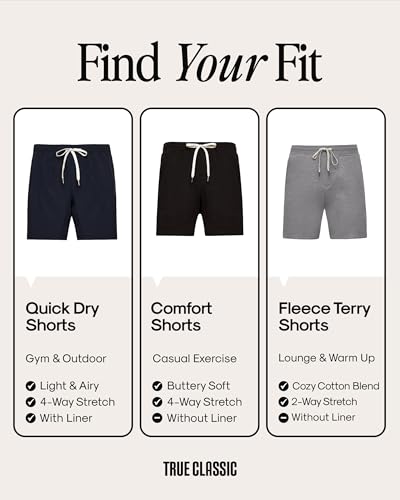 True Classic Novelty Mens Shorts – Gym Shorts for Men, Quick Dry Mens Athletic Short & Sweat Short for Workout and Running, 7.5" Quick Dry, Pack of 1, Black, L - Image 3