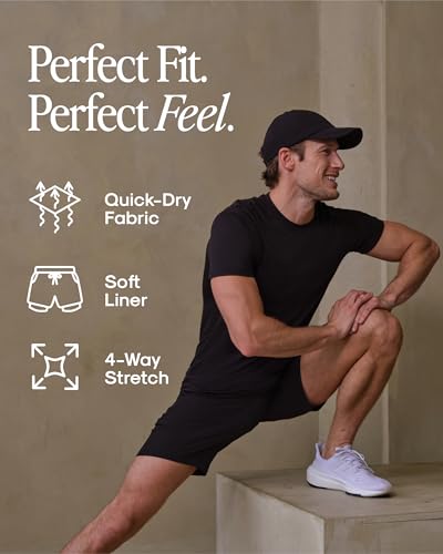 True Classic Novelty Mens Shorts – Gym Shorts for Men, Quick Dry Mens Athletic Short & Sweat Short for Workout and Running, 7.5" Quick Dry, Pack of 1, Black, L - Image 5