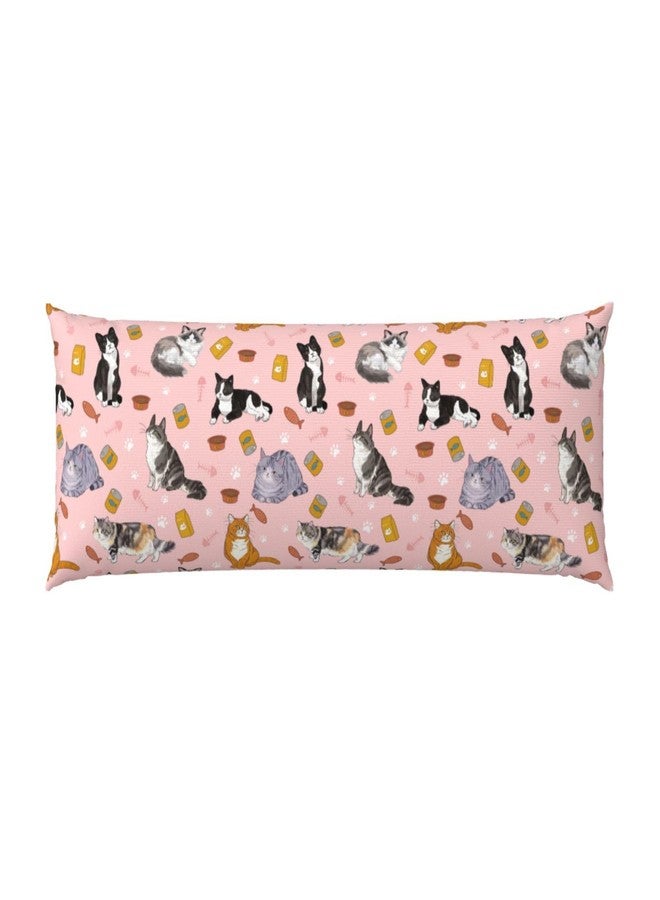 Majoug Cute Cats Body Pillow Cover, 20x54 Inches Cat Printed Pillow Case with Hidden Zipper, Soft Fabric for Adults,Kids Women, Men, Home Decor Bedding - Image 1