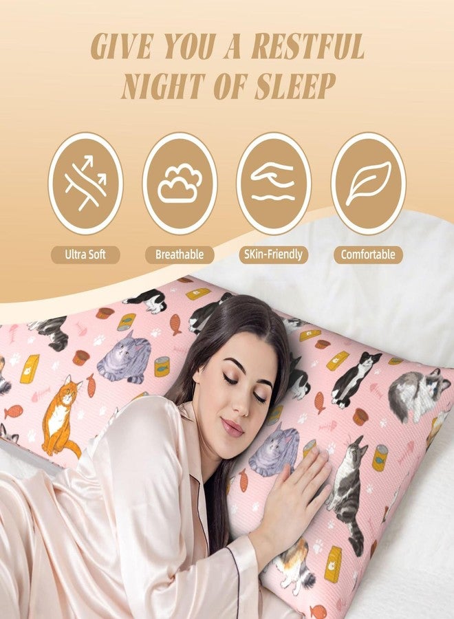Majoug Cute Cats Body Pillow Cover, 20x54 Inches Cat Printed Pillow Case with Hidden Zipper, Soft Fabric for Adults,Kids Women, Men, Home Decor Bedding - Image 4