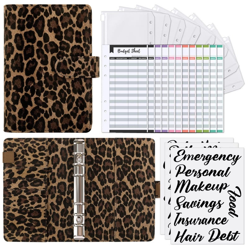 SKYDUE A6 Budget Binder with Zipper Envelopes, Money Organizer for Cash with 12Pcs Expense Budget Sheet & 24Pcs Stickers, Cash Envelopes for Budgeting and Saving - Image 1