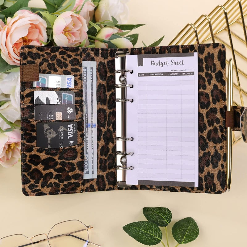 SKYDUE A6 Budget Binder with Zipper Envelopes, Money Organizer for Cash with 12Pcs Expense Budget Sheet & 24Pcs Stickers, Cash Envelopes for Budgeting and Saving - Image 3