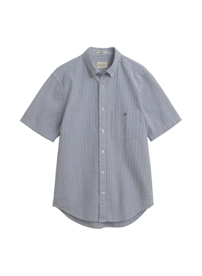 GANT  Gant Regular Seersucker Stripe Ss Shirt for Men | Best Price UAE