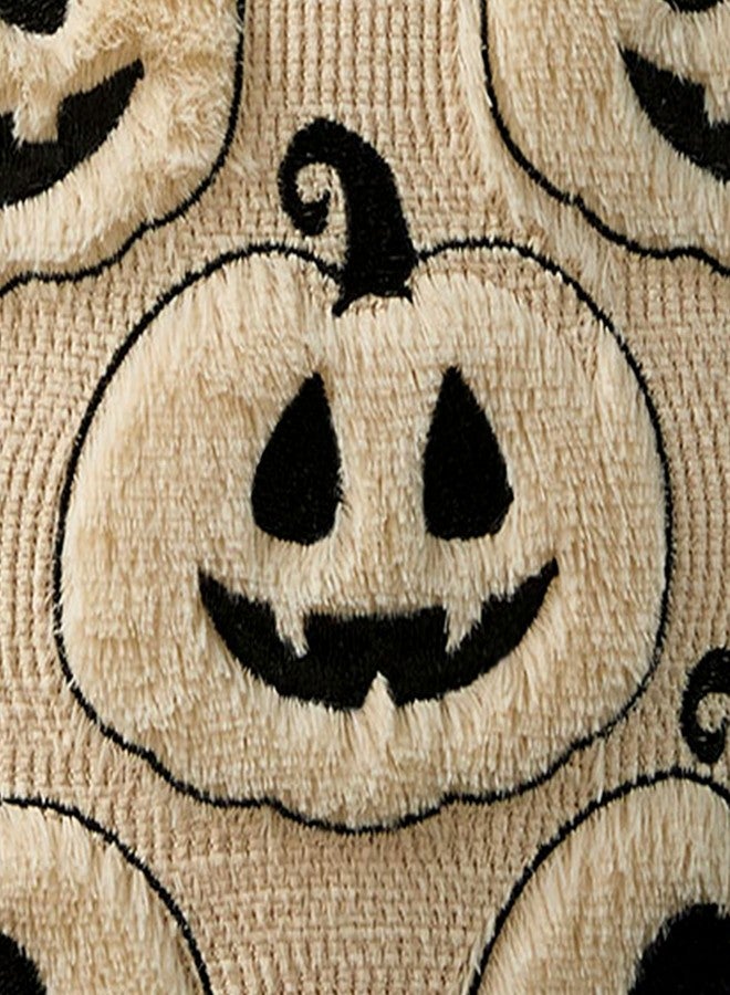 DFXSZ Halloween Pillow Covers 18x18 inch Set of 2 Black Beige Halloween Pumpkins Throw Pillow Cases Soft Plush Faux Fur Wool Couch Cushion Case for Chair Sofa Living Room Home Decor PTK057B18 - Image 4