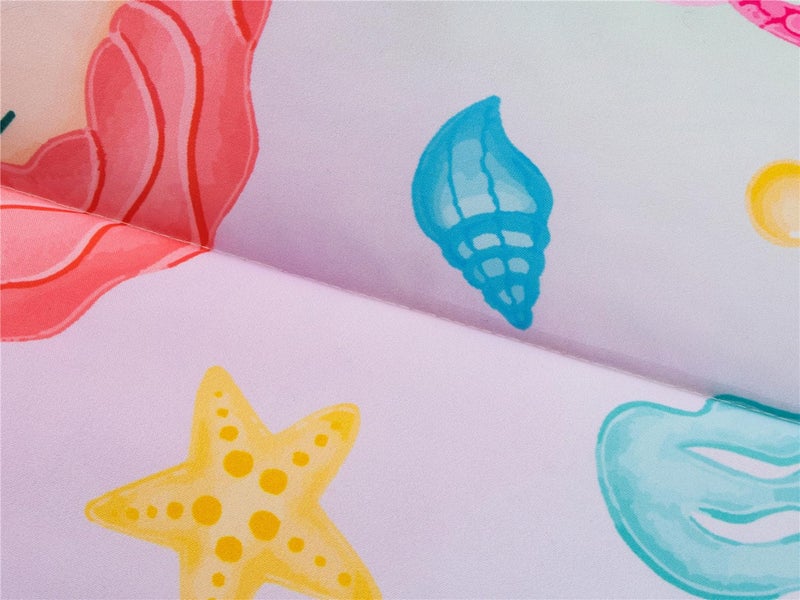 NTBED مجموعة أغطية سرير بطبعة حورية البحر NTBED بتصميم سحاب خفيف الوزن للأطفال الفتيات مع ملاءة مطابقة وأغطية وسائد، متعدد الألوان - Image 4