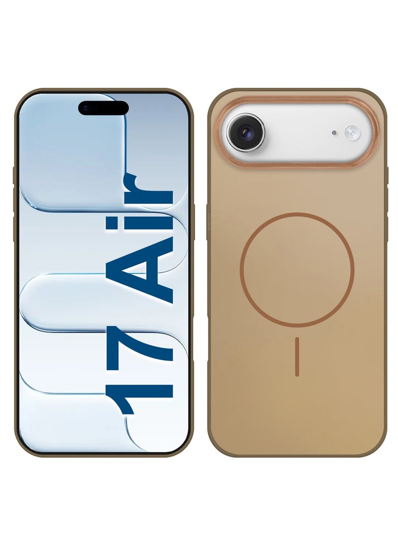 Hard TPU Case Cover for Apple iPhone 17 Air - Full Edge Coverage - Anti-Fingerprint and Glossy - MagSafe Compatible - Desert Titanium - Image 1
