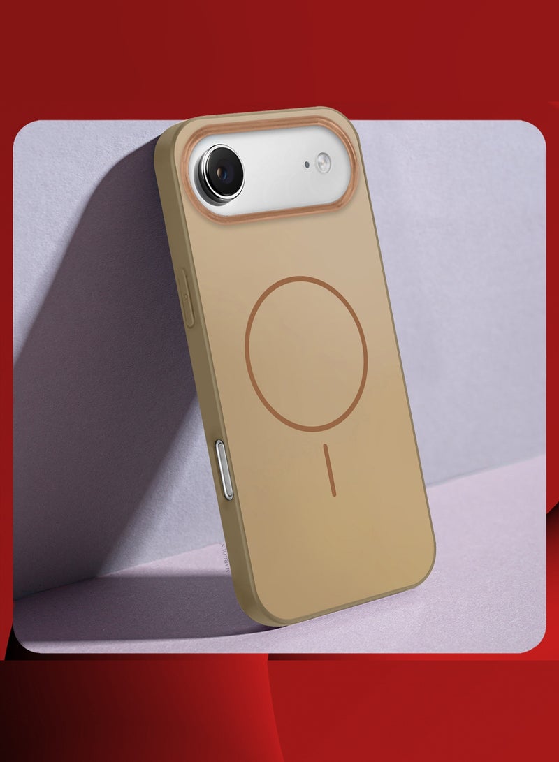 Hard TPU Case Cover for Apple iPhone 17 Air - Full Edge Coverage - Anti-Fingerprint and Glossy - MagSafe Compatible - Desert Titanium - Image 4