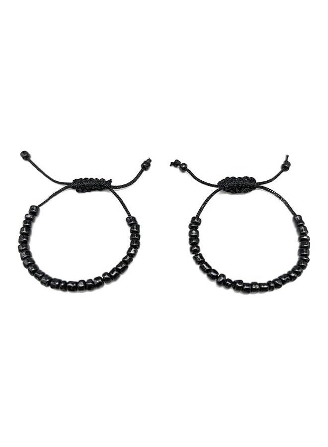 S,S Store Baby najariya Black and Silver Baby Nazariya Set of 2 Pair - Image 2