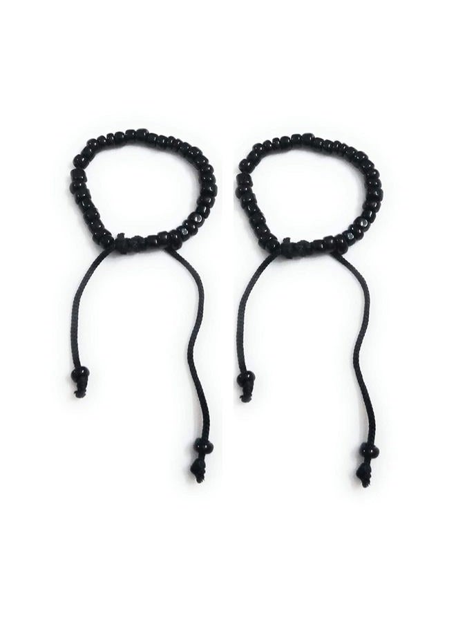 S,S Store Baby najariya Black and Silver Baby Nazariya Set of 2 Pair - Image 1