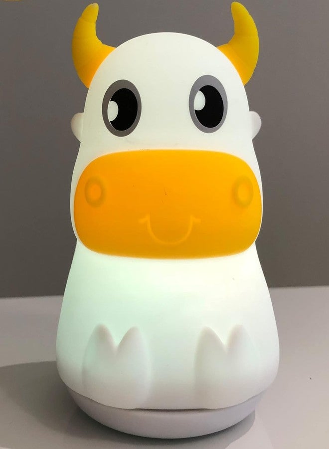 Kiditos Silicone Cows Night Lamp Rechargeable Cute Lamp with 7 Colors Mode Night Lights for Bedroom Nursery and Study Desk Decorative (Cow) - Image 2