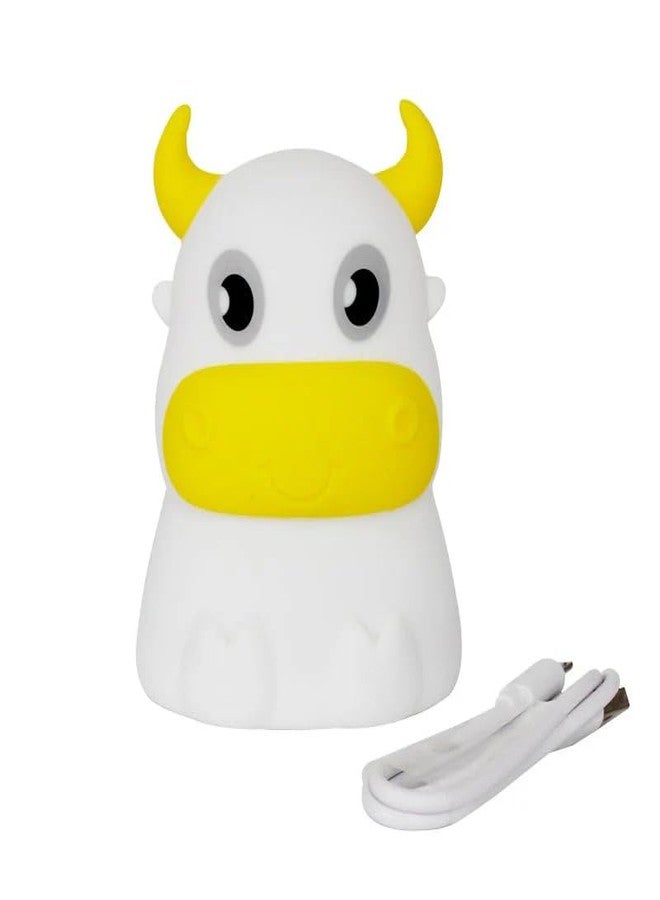Kiditos Silicone Cows Night Lamp Rechargeable Cute Lamp with 7 Colors Mode Night Lights for Bedroom Nursery and Study Desk Decorative (Cow) - Image 5