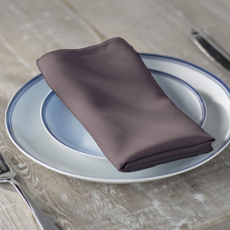 LA Linen 4Pack Poly Blend Napkin  Soft Cloth Napkins  Washable Reusable Napkins  Stain and Wrinkle Resistance  Dinner Napkins  Wedding Napkins  Napkins for Parties  18x18  Charcoal - Image 3