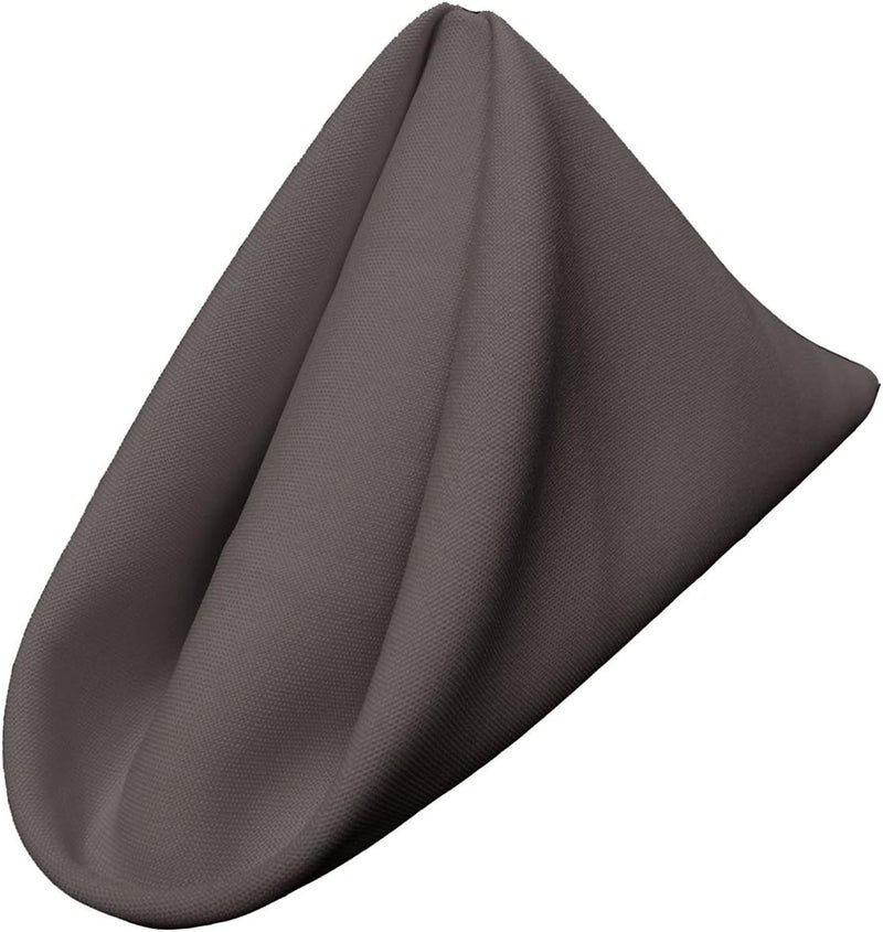 LA Linen 4Pack Poly Blend Napkin  Soft Cloth Napkins  Washable Reusable Napkins  Stain and Wrinkle Resistance  Dinner Napkins  Wedding Napkins  Napkins for Parties  18x18  Charcoal - Image 2