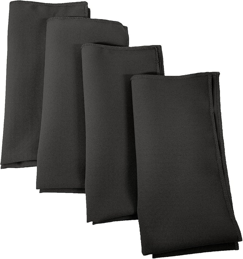 LA Linen 4Pack Poly Blend Napkin  Soft Cloth Napkins  Washable Reusable Napkins  Stain and Wrinkle Resistance  Dinner Napkins  Wedding Napkins  Napkins for Parties  18x18  Charcoal - Image 1
