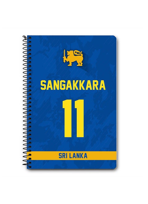 Designer A5 Spiral Notebook Memo Notepad Journal Player - Kumar Sangakkara, Jersey Number -11 (With Logo)