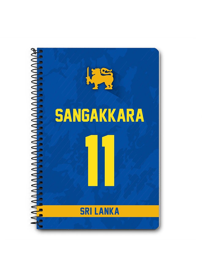 Designer A5 Spiral Notebook Memo Notepad Journal Player - Kumar Sangakkara, Jersey Number -11 (With Logo)