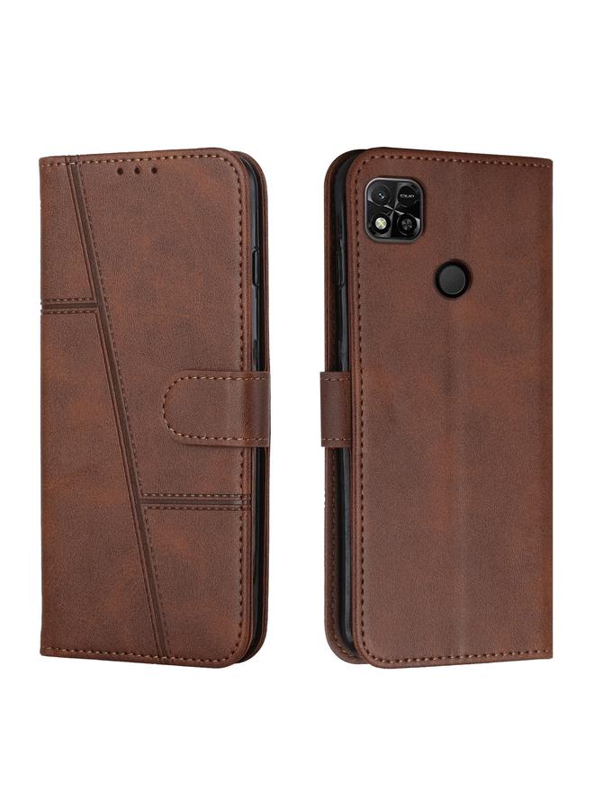 Case For Xiaomi Redmi 10A/Poco C31/Redmi 9C Stitching Calf Texture Buckle Leather Phone Case