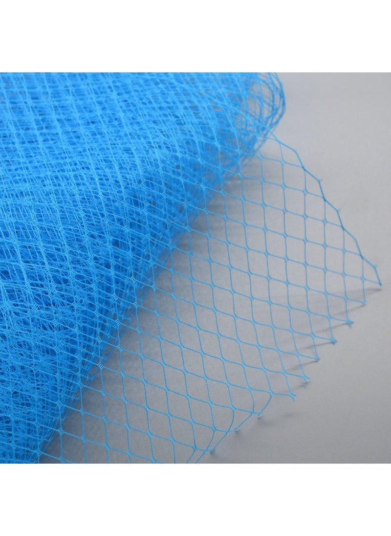 Generic DIY Bride Big Eye Mesh Photo Studio Headwear Diamond Mesh Fabric Big Eye Mesh Veil Multi-color Optional Lake Blue