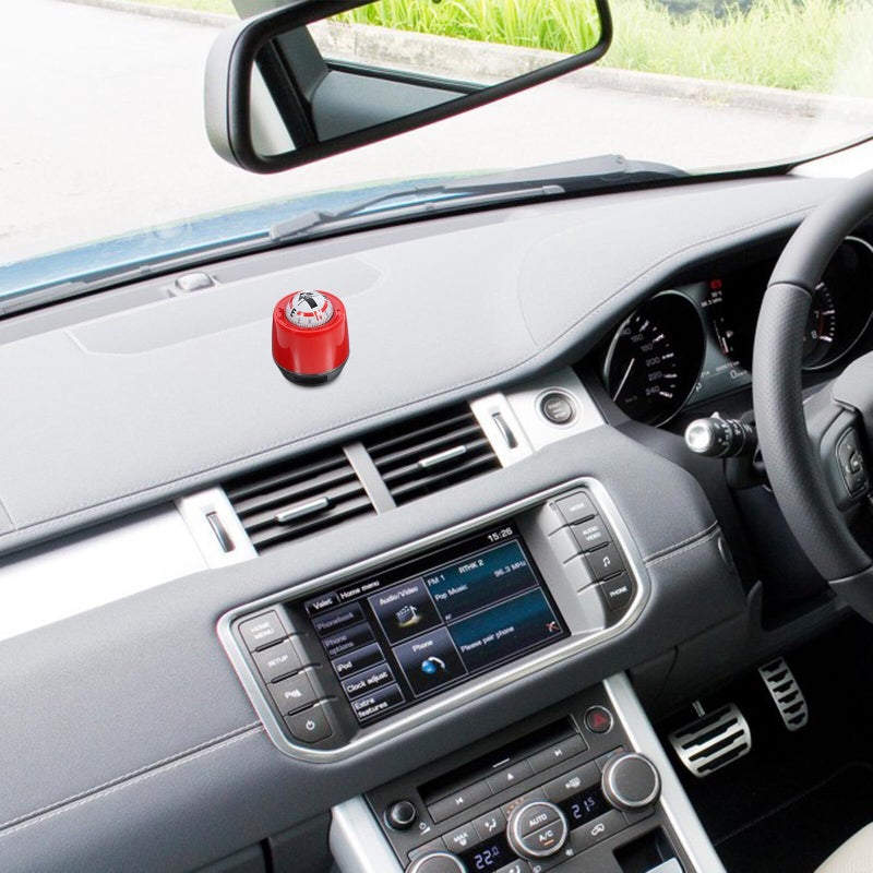 Red Car Compass Ball With Adhesive Base Dashboard Mount Portable Direction Indicator - Image 4