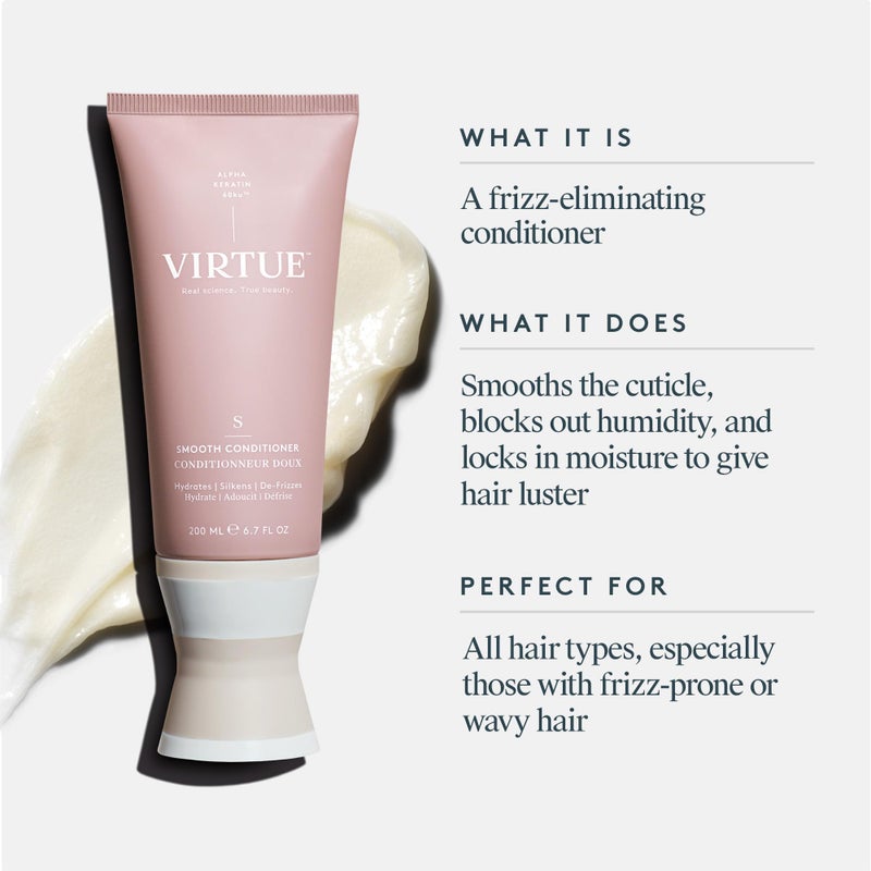 Virtue Smooth Conditioner for Frizz Control for Curly Hair, Sulfate Free, Safe for All Hair Types, Color Safe - Image 2