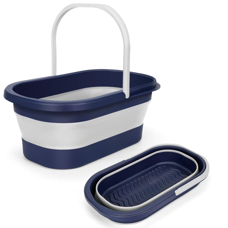 IERGOST Collapsible Mop Bucket with Handle Portable Silicone Square Wash Bucket for Car Washing Laundry Storage Cleaning Camping Fishing,Space-Saving Plastic Bucket Single Pack - Image 1