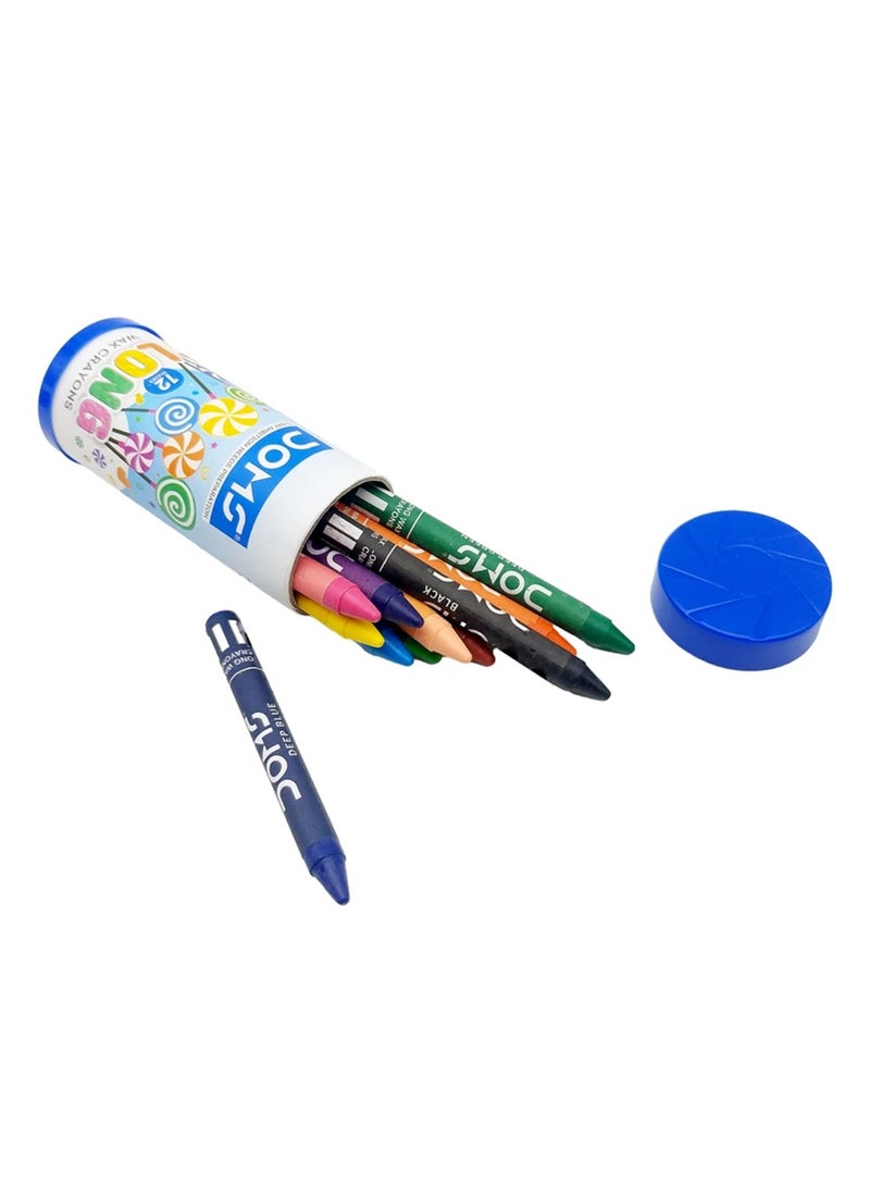 DOMS 12-Piece Long Wax Crayon Set Multicolour - Image 2