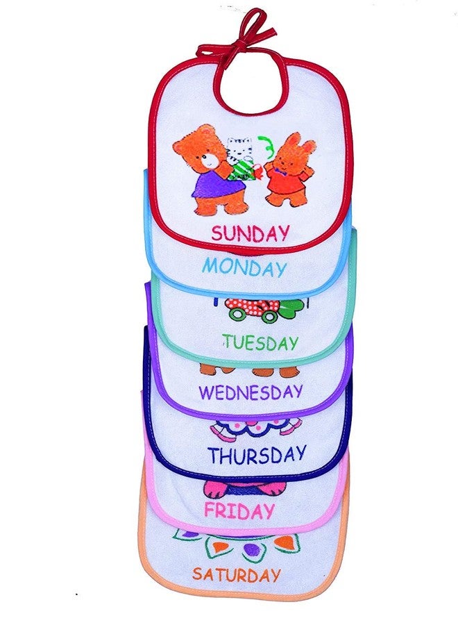 Alya Newborn Baby Cotton Waterproof Multi Color 7 Days Baby Bibs Monday to Sunday Bibs (Pack of 7) (0-2 Years) - Image 2