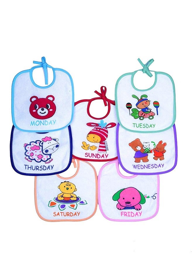 Alya Newborn Baby Cotton Waterproof Multi Color 7 Days Baby Bibs Monday to Sunday Bibs (Pack of 7) (0-2 Years) - Image 3