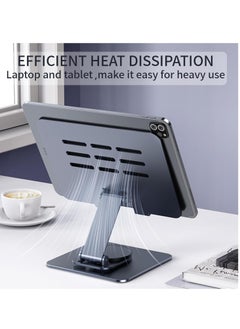 Generic Metal Tablet Holder for Desk 360 Degree Rotating Tablet Stand, Foldable iPad Stand, Universal Adjustable Tablet Holder Compatible with iPad Pro Air Mini Galaxy 4-15 Inch Tablet, Silver  - Image 5