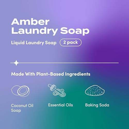 ZUM Indigo Wild Zum Clean Laundry Soap - Plant-Based Liquid Laundry Soap - Contains Baking Soda, Essential Oils & Saponified Coconut Oil - Amber - 64 fl oz (2 Pack) - Image 2