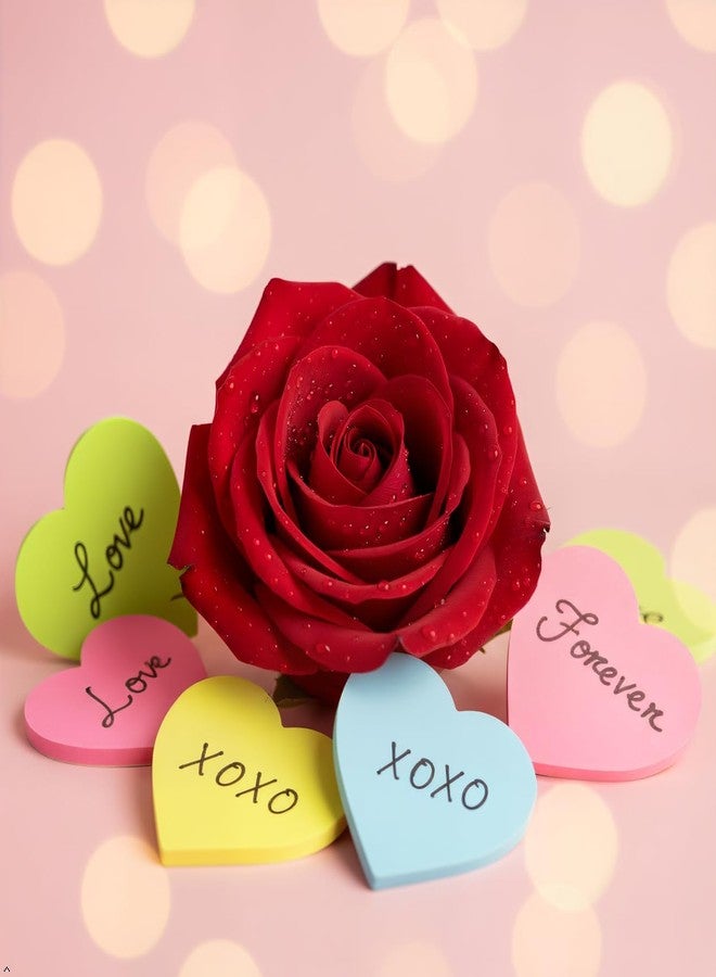 Kozerite (12 Pads) Heart Sticky Notes 3x3 Inches,Cute Bright Colors Self-Stick Pads, Easy to Stick for Home, Notebook, 72 Sheets/pad - Image 2