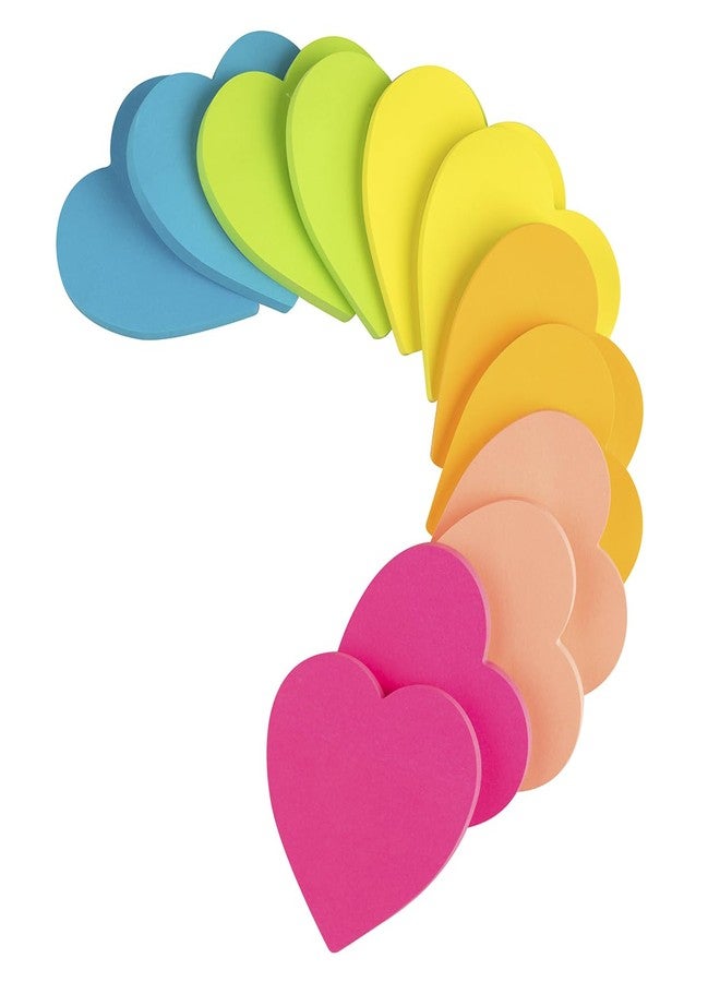 Kozerite (12 Pads) Heart Sticky Notes 3x3 Inches,Cute Bright Colors Self-Stick Pads, Easy to Stick for Home, Notebook, 72 Sheets/pad - Image 1